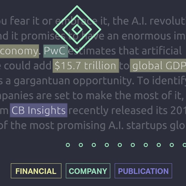 Entity Recognition based on categories, to power NLP Applications, for AI in Government applications