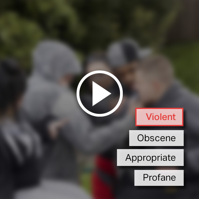 Video content moderation to rate, evaluate and flag offensive video content.