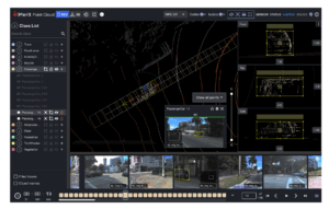 iMerit 3D Point Cloud tool showing labeled LiDAR data with bounding boxes