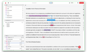 Text annotation labeling entities and relations in a financial document 
