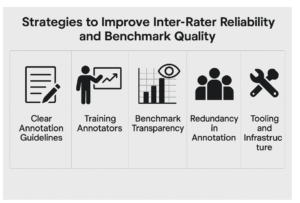 Strategies to improve inter-rater reliability and benchmark quality