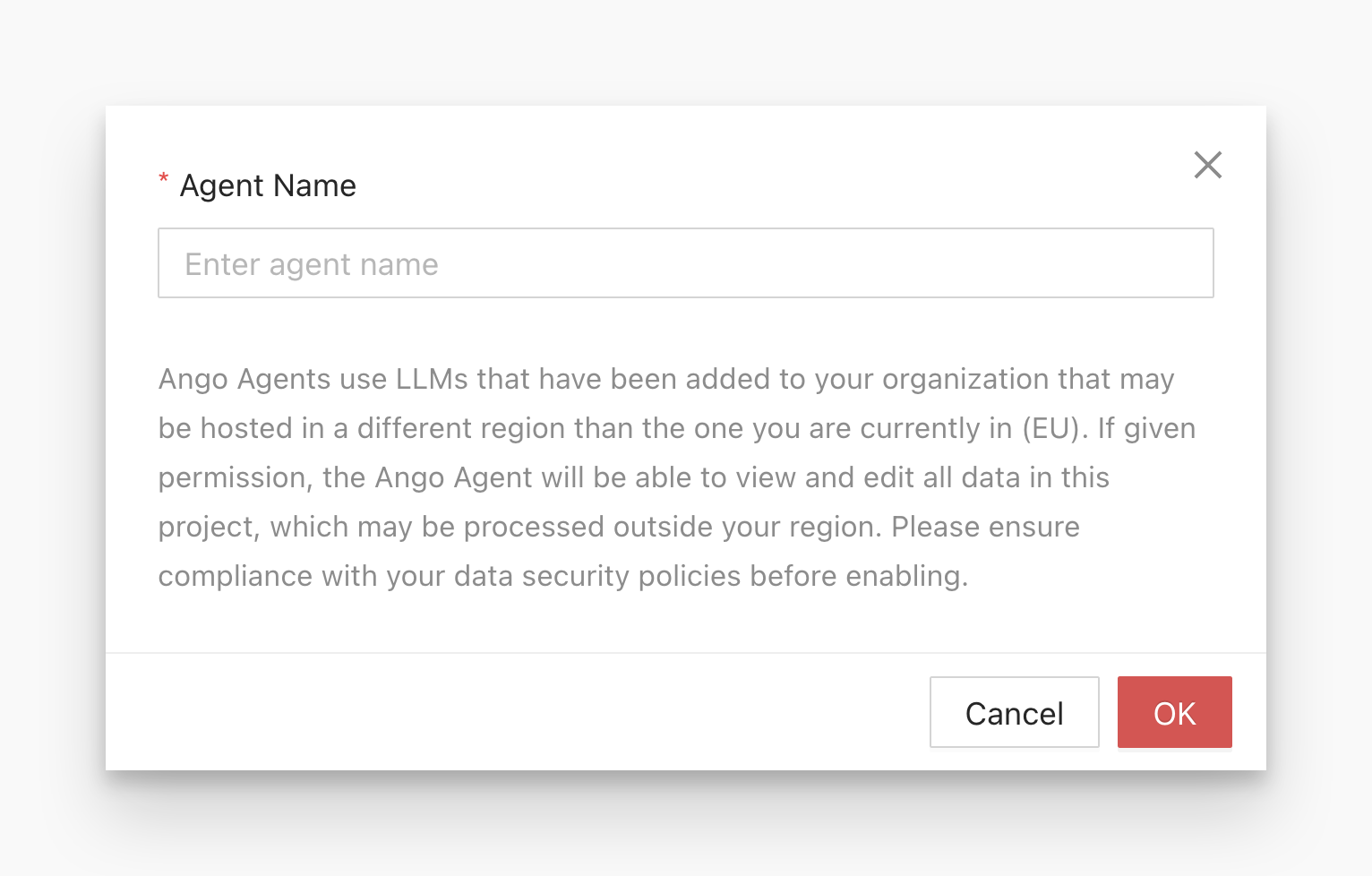 Add Agent dialog used to create a new Agent User for Copilot.