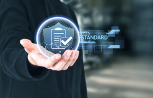 Digital checklist and shield icon representing enforceable AI governance policies