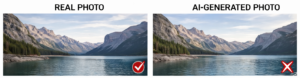 Real photo vs AI-generated image comparison