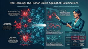 Human red teamer evaluating AI for logic errors and hallucinations