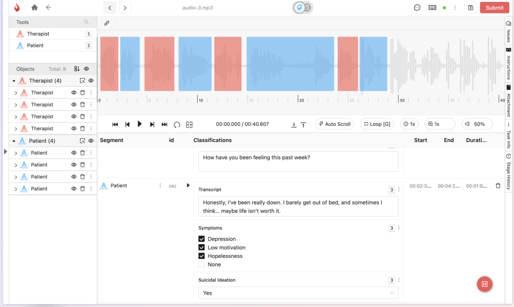 Therapy Transcript Annotation
